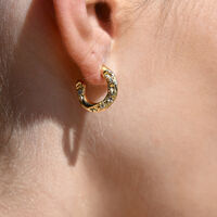 Briar Sculptural Sparkle Hoop Earrings (Gold Vermeil)