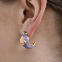 Lafayette Enamel Croissant C Hoop Earrings (Taro)
