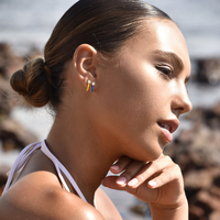 Gabriela Diamante Enamel U Huggie Earrings (Yellow)