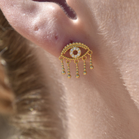 Harmonie Splendid Evil Eye Earrings (Gold Vermeil)
