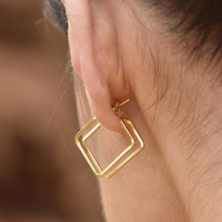 Finley Sculpture Frame Earrings (Gold Vermeil)
					