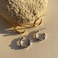 Elodie Artsy Fluid Hoop Earrings (Gold Vermeil)