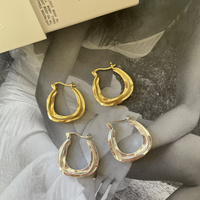 Giverny Artisan Fluid Huggie Earrings (Gold)