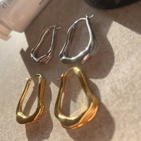 Nomad Fluid Sculpture Hoop Earrings (Gold Vermeil)