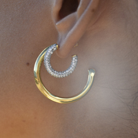 Massimo Diamante Dual Tone Hoop Earrings
					