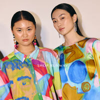 Allyriane Fuchsia Drops Statement Earrings (for pierced ears)