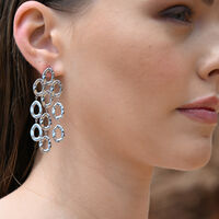 Lenore Sculptured Loop Mesh Earrings (Silver)