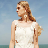 Iris Pearly Heart Drop Earrings (My ears are pierced)