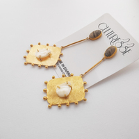 Florence Luxury 24K Gold Dangle Earrings Clear Quartz (my ears are pierced)