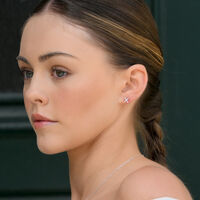 Kiss Hug Mismatched Stud Earrings (Silver)