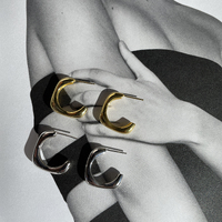 Marcie Open Square Earrings (Gold Vermeil)