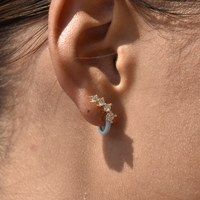 Gabrielle Pastel Diamante Climber Earrings (Blue)