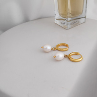 Giselle 24k Gold Filled Pearl Drop Earrings
					