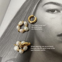 Gracelynn Freshwater Pearl Hoop Earrings (Gold)