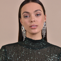 Rayne Crystal Diamante Earrings Silver (my ears are pierced)