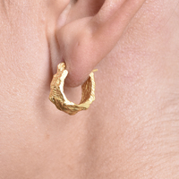 Olli Textured Sculpture Huggie Earrings (Gold Vermeil)