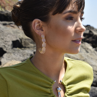 Blush Rose Quartz Hoop Earrings