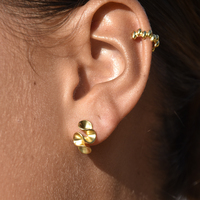 Fauve Artisan Sculptural Ruffle Earrings (Gold)