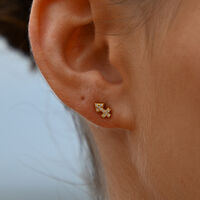 Sagittarius Artisan Zirconia Pavé Stud Earrings (Gold)