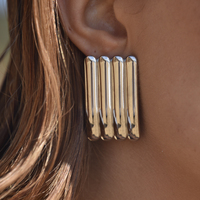 Blaine Geo Statement Earrings (Silver)