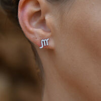 Scorpio Artisan Zirconia Pavé Stud Earrings (Silver)