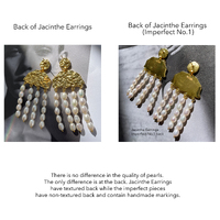 Jacinthe 24K Sculpture Pearl Drop Earrings (Imperfect No.1)
					