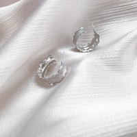 Monte Textured Silver Hoop Earrings