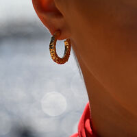 Dejouer 24K Textured C Hoop Earrings