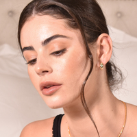 Kayla Star Engraved Dainty Huggie Earrings