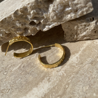 Isador Textured Deco Hoop Earrings (Gold)
					