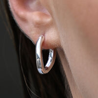 Enoa Fine Twist Huggie Earrings (Silver)