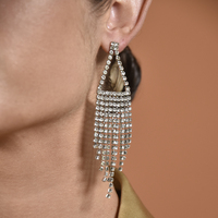 Labron Catwalk Diamante Tassel Earrings
