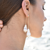 Lorene Luxury 24K South Sea Twin Baroque Pearl Earring (Single Piece)
					