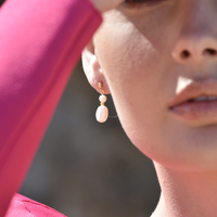 Rhea Twin Freshwater Pearl Drop Earrings