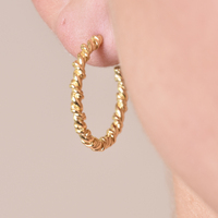 Veronique French Twisted Hoop Earrings (Gold)