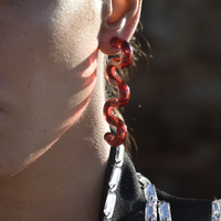 Darya Artsy Wave Earrings (Red)