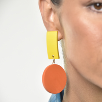 Mani Geo Oversized Wood Craft Earrings