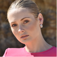 Capuchine Luxury Diamante Pearl Curve Earrings
					