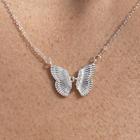 Bindi Interlinked Butterfly Pendant Necklace (Silver)
					