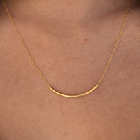 Sebier Curved Bar Pendant Necklace (Gold)
					