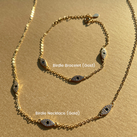 Birdie Evil Eye Necklace / Choker (Gold)
					