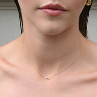 Mridu Fine Evil Eye Pendant Necklace (Gold Vermeil)