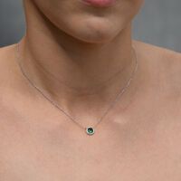Khloe Diamante Zircon Pendant Necklace (Silver)