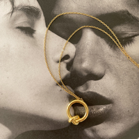 Manon Artsy Solid Knot Pendant Necklace (Gold Vermeil)
					