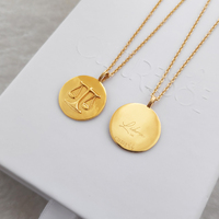 She Is Libra Artisan 24K Gold Zodiac Pendant Necklace
					