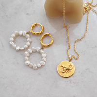 She Is Scorpio Artisan 24K Gold Zodiac Pendant Necklace
					