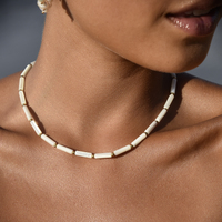 Omri Beaded Shell Necklace / Choker 
					