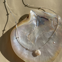 Vanna Freshwater Pearl Pendant Necklace (Silver)
					