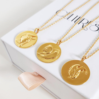 She Is Taurus Artisan 24K Gold Zodiac Pendant Necklace
					