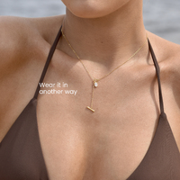 Bjarne Zircon Toggle Pendant Necklace (Gold)
					